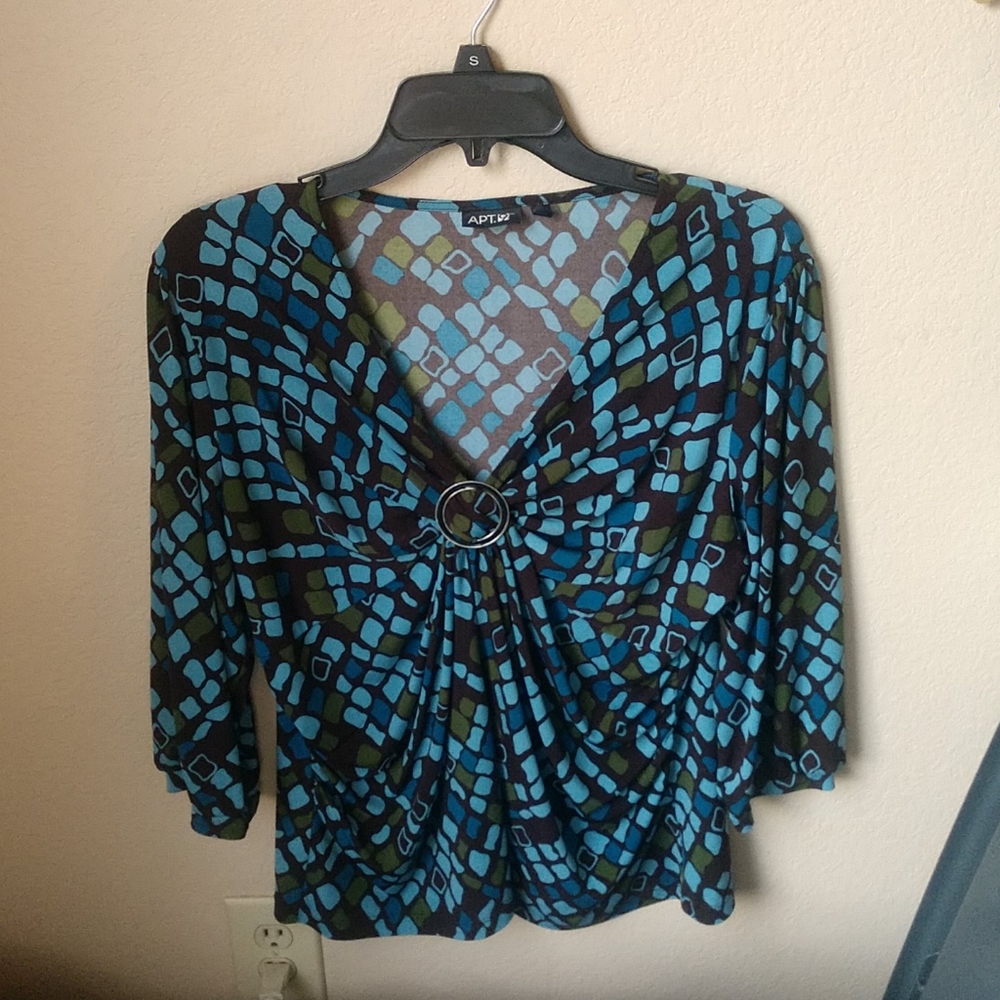 Dashing and fun colored top, worn maybe twice